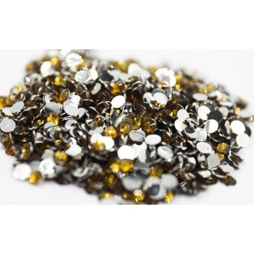 Smoke Topaz Color 3~6mm Flatback стразы Resin Non hotfix Rhinestones in Bulk Package Plastic Nail Art Decoration for Garment