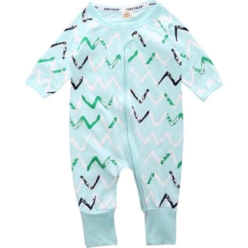 Kids Tales baby boy one-piece romper cotton o-neck long sleeve geometric print unisex new born baby jumpsuit overalls