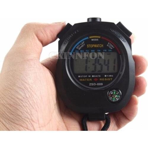 DHL 200PCS Latest Fashion Waterproof Digital LCD Stopwatch Chronograph Timer Counter Sports Alarm