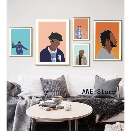 Drake Joey Badass John Mayer Juice Wrld Kendrick Lamar Khalid Kid Cudi Poster Art Canvas Poster Room Home Decor