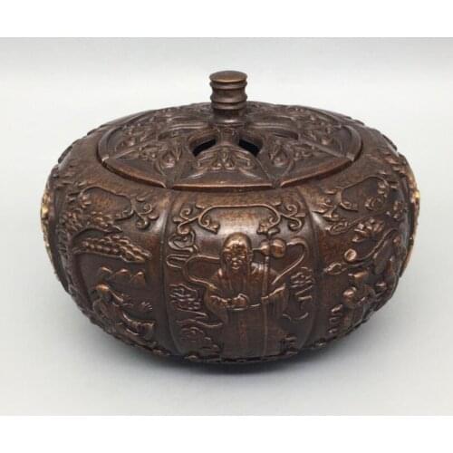 China brass pumpkin Incense burner crafts statue