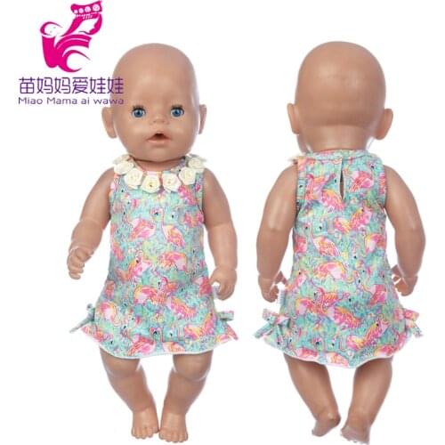 Baby Doll Flower Dress 17 Inch Dolls Clothes Summer Skirt Children Toys Wears