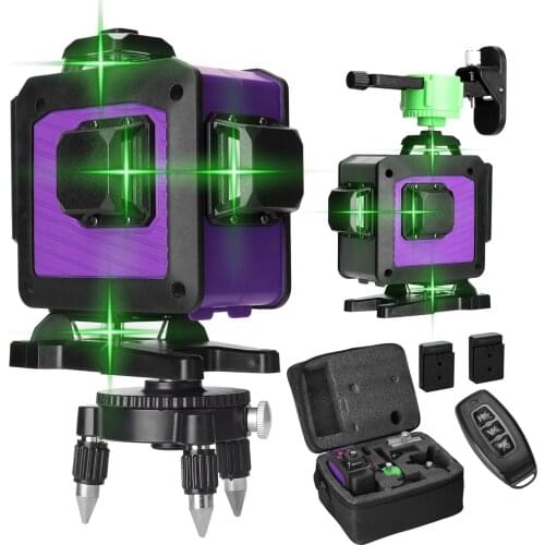 KKmoon Multifunctional 4D 16 Lines Laser Level Tool Green Laser Vertical Horizontal Lines with 3° Self-leveling Laser Level Tool