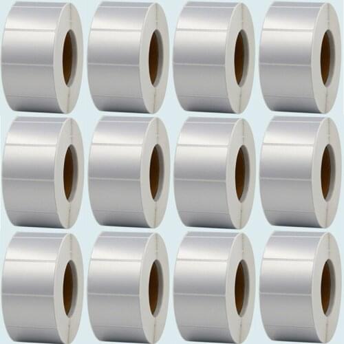 AIBIER Matte Silver Sticker 60-80mm Width PET Label Barcode Suitable for Thermal Transfer Printer Need Full Resin Carbon Belt