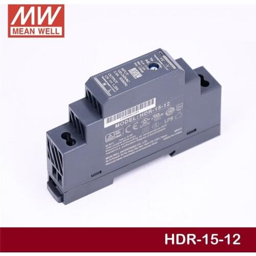 Smoothly MEAN WELL HDR-15-12 12V1.25A meanwell HDR-15 15W Single Output Industrial DIN Rail Power Supply