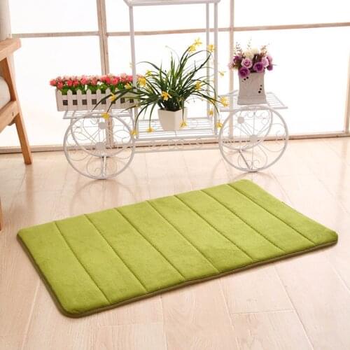 Memory Foam Bath Mats Bathroom Carpet Coral Velvet Super Absorbent Anti-slip Kitchen Floor Mats Bathroom Rugs for Toilet