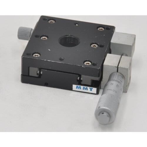 MMT manual Y axis 60 * 60mm optical hollow 15mm guide rail one-dimensional linear displacement fine-tuning slide aluminum