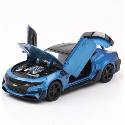 1: 32 simulation komaro car model alloy acousto optic car model car model ornaments childrens toys birthday gift blue car