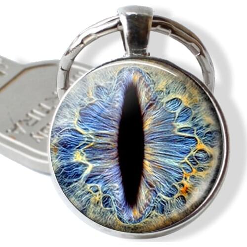 Frost Dragon Eye Resin Keychain Dragon Jewelry, Dragon Keyring Charm Cabochon Glass Gift Dragon Key Chain Ring