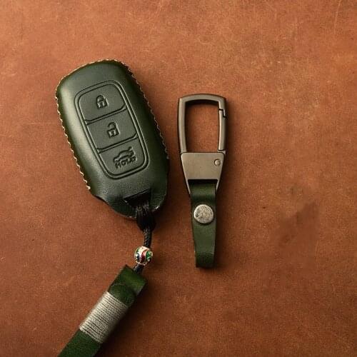 Genuine Leather Car Remote Key Cover Case For Hyundai i30 Ix35 KONA Encino Solaris Azera Grandeur Ig Accent Santa Fe Palisade