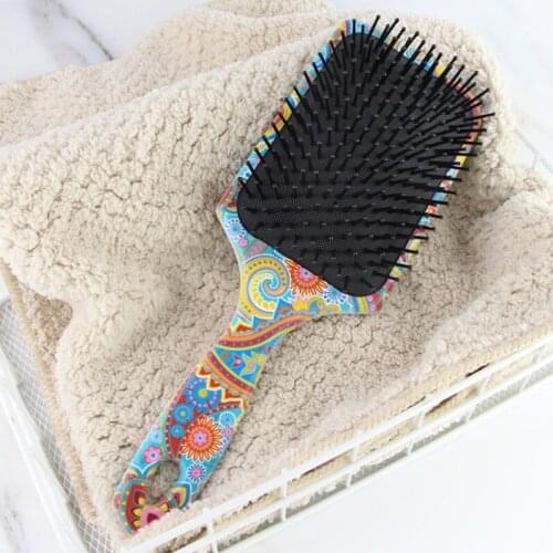 2021 New Trend Pattern Printed Nylon Hair Care Detangle Brush Antistatic Hairdressing Massage Air Cushion Comb For Women Man