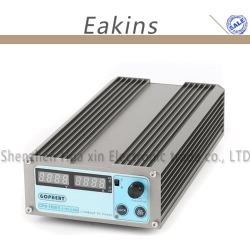 GOPHERT Precision Compact Switch Digital Adjustable Low Power DC Power Supply OVP/OCP/OTP 110V/230V 16V 20A MCU Control EU