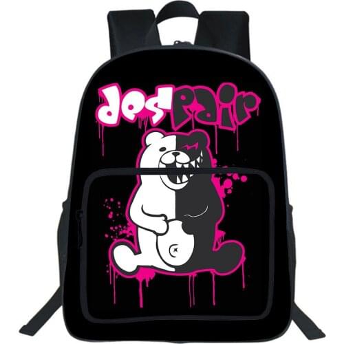 Anime Danganronpa Backpack Monokuma School Bag Bear Pattern Student Teenagers School Bookbag Men Travel Knapsack Mochilas