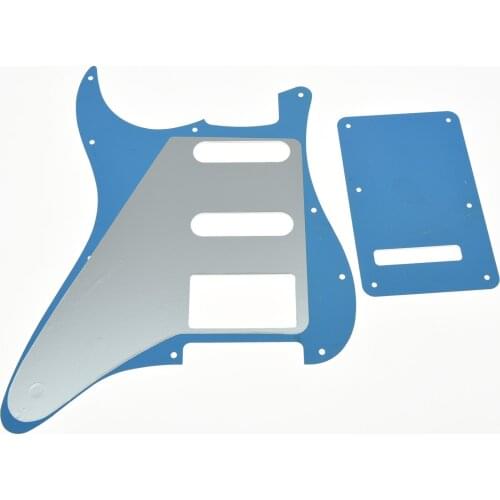 Silver Mirror HSS ST Style Guitar Pickguard Scratch Plate Back Plate Set