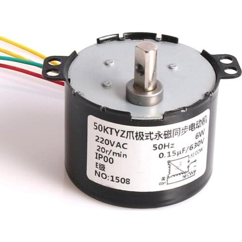 50KTYZ Permanent magnet synchronous motor AC 220V speed reducer motors controllable positive and negative inversion 6W