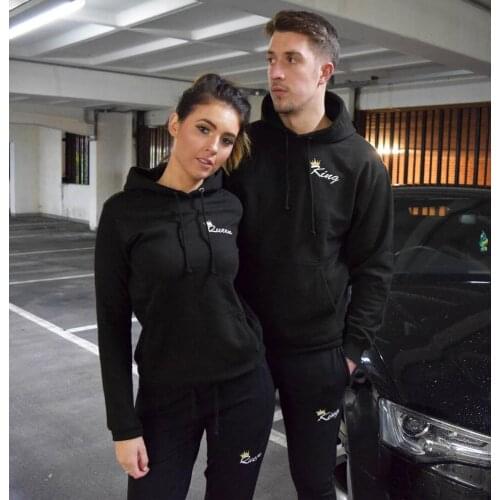 Women Men Tracksuit New Long Sleeve Hooded Sweatshirt And Pants Suit Two Piece Clothing Set Autumn Winter Fashion 2018 Couple