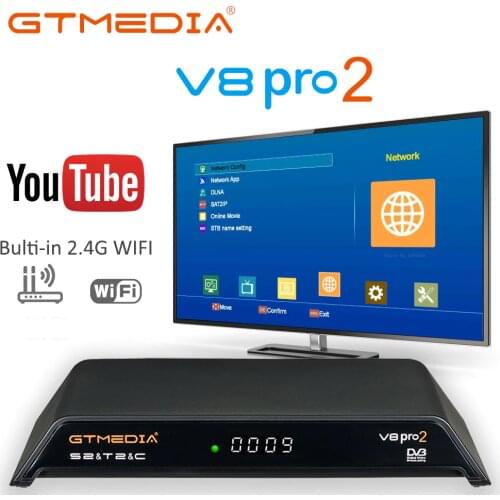 π₯ GTmedia V8 PRO 2 Satellite TV Receiver, 1080P Full HD DVB-S2 T2 Cable Turner H.265 Bulti-in WIFI Youtube Set Top Box Decoder