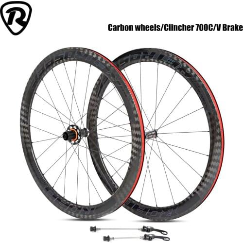 2020 RS carbon wheels 700c V brake 50mm road bike wheelset Clincher road Bicycle Wheel