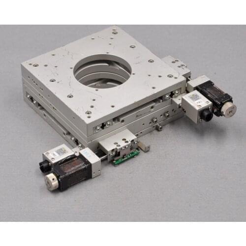 Japan KOHKU XY axis two-dimensional HKR-30 precision electric displacement fine-tuning slide hollow 160mm table