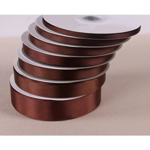 1pc (100 yards/roll) coffee Grosgrain Ribbon Wholesale gift wrap decoration Christmas ribbons 6mm 10mm 12mm 15mm 20mm 25mm 40mm