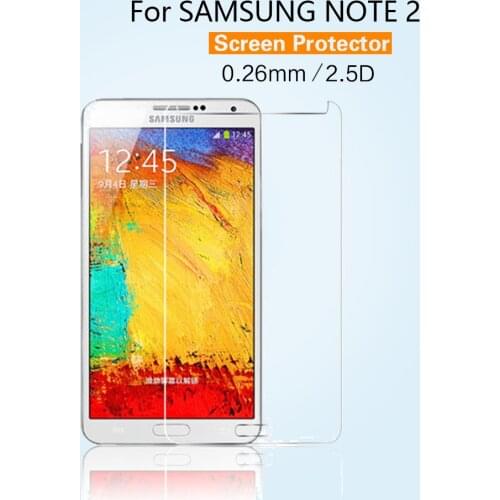10PCS/LOT 2.5D Ultra-Thin Tempered Glass Screen protector for Samsung Galaxy Note2 Note 2 II with retail box