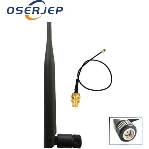 2.4GHz 5dBi WiFi antenna with RP-SMA male connector + 20cm PCI U.FL IPX to RP SMA male pigtail cable