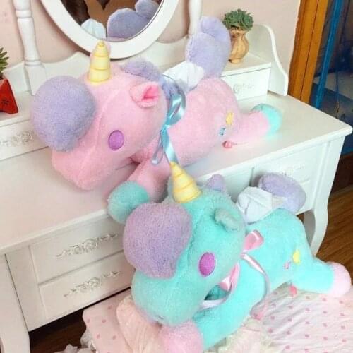 2 colors Fashion Unicorn Cartoon Plush Soft Stuffed Creative Tissue Cover Box Animal Shape Napkin Holder Home Decoration Toys