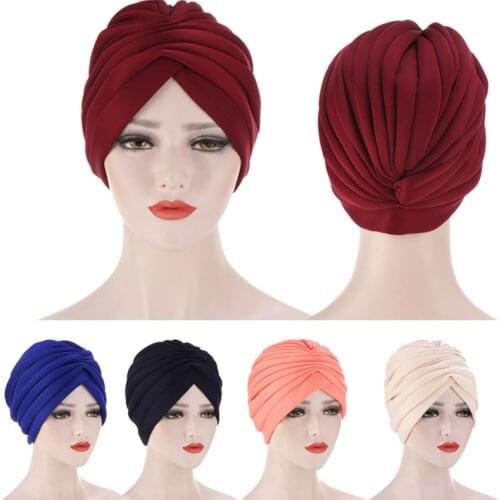 2021 New Fashion Turban Hat Women Warm Winter Headscarf Bonnet Cap Muslim Femme Wrap Head Indian Space Hand Hat шапка женская