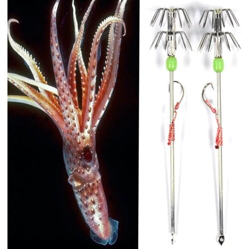 5PCS Strong Luminous Squid Jig Hook Umbrella Fishing Cuttlefish Shrimp Squids Calamary Octopus Inkfish Bait Jigs Skewer