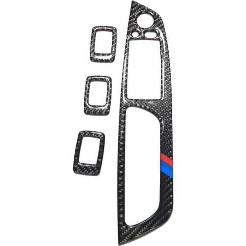 ABS Carbon Fiber style Car windows Lifting Buttons Panel Sticker Decorative Cover Protection For BMW X5 E70 X6 E71 High quality