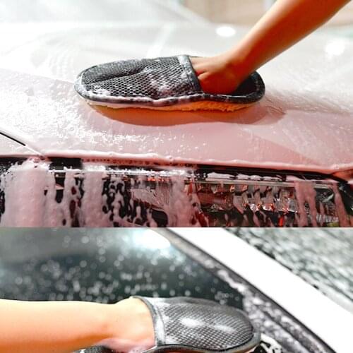 Alijunda 1 pcs Washable Car Wash Cleaning Gloves Tools Car Wash Super Gloves Microfiber Cleaning Broom