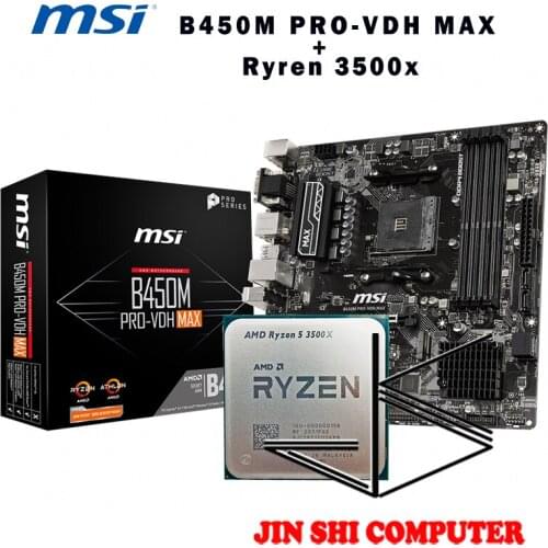 AMD Ryzen 5 3500X R5 3500X CPU + MSI B450M PRO-VDH MAX Motherboard Set meal Socket AM4 New / no fan