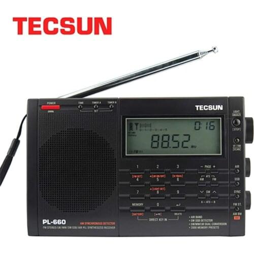 TECSUN PL-660 Radio PLL SSB VHF AIR Band Radio Receiver FM/MW/SW/LW Radio Multiband Dual Conversion Internet Portable Radio