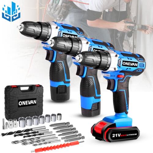 12V/16V/21V Cordless Electric Screwdriver Mini Wireless Drill Electric Drill Power Driver DC Lithium-Ion Battery Home Power Tool