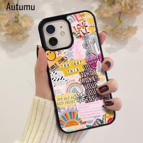 Phone Case for iPhone 12 mini X XS XR 11 Pro Max SE 2020 5 6S 7 8 Plus Samsung Galaxy S8 S9 S10 S20 S21 Collage summer Cover
