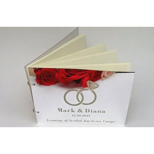 A4 Size Personalize Guest Book Gold Calligraphy Alternative Guestbook Custom Names and Date Wedding Journal