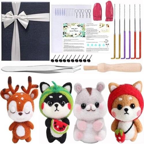 Imzay 46Pcs Felting Tools Wool Felting Kit Wool Needle Felting Kit Needle Felting Starter Kit DIY Needle Felt Wool Felt Roving