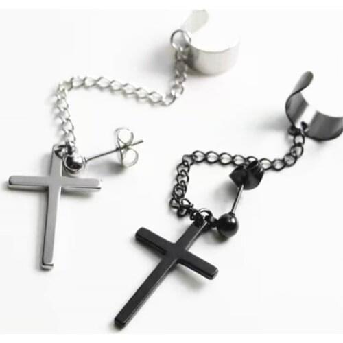 Lot 50pcs Fashion Jewelry- Hoop Punk EMO Earrings Men/Women Ear Studs/Earring Stainless Steel Earring Ear Cuff Clip On