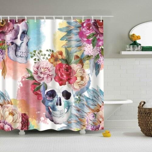 Creative skull pattern design shower curtain Waterproof opaque polyester design shower curtain durable Bath supplies TZ170524