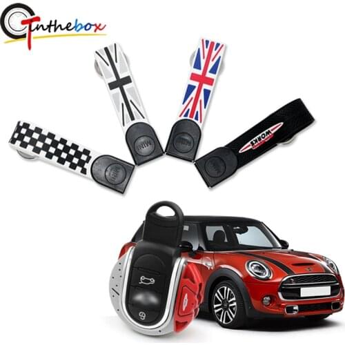 Gtinthebox Key Cover JCW Brake Disc Remote Start Key Fob Case Shell with Keychain Ring Belt For MINI Cooper F55 F56 F57 F60