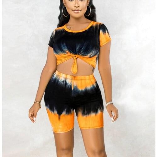 Imcute 2 Pieces Outfits Set Summer Clothes for Women Tracksuit Sport Suit Rainbow T-Shirts Tops +Short Pants Clubwear Sport Sets