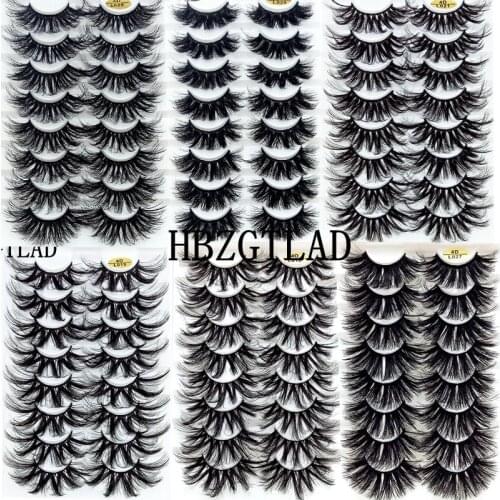 NEW 7 Pairs Faux Mink Eyelashes 25mm Lashes Fluffy Messy 3D Mink Lashes Wholesale, 8 Pairs Natural False Eyelashes Extension