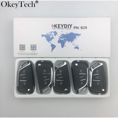 Okeytech 5PCS/LOT 3 Buttons B Series B29 KD Key Remote Control Auto Car Key For KD900 URG200 KD200 Key Programmer KEYDIY
