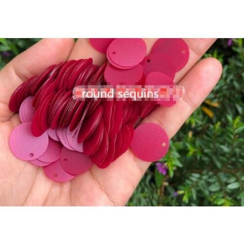 Sewing supplies 20mm DIY Handicraft Jewelry round Edge Hole Dumb Light Wine Red Sequins grinded Bead garment Accessories