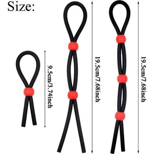 Adjustable Penis Ring Rope for Adults Men Silicone Ejaculation Delay Cock Scrotum Ring Male Lasting Cockring Funny Sex Toys