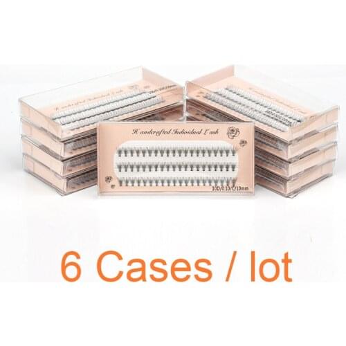 6 Cases Mink Super Cluster Eyelash Extension Natural 3D Russian Volume Faux Eyelashes Individual Lashes Makeup Cilia Cilias