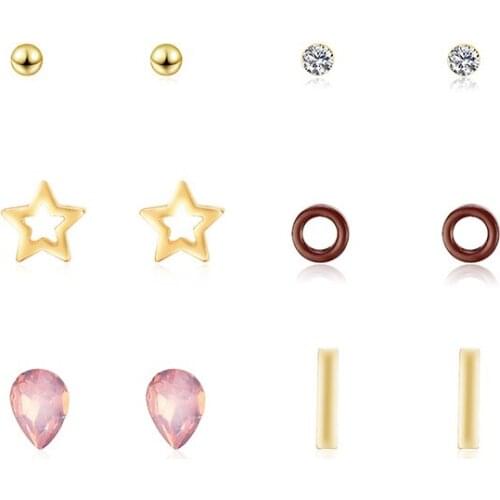 12 pairs/set Crystal 2019 New Fashion Earrings Set Women Jewelry Accessories Piercing Stud Earring For Wedding Brincos