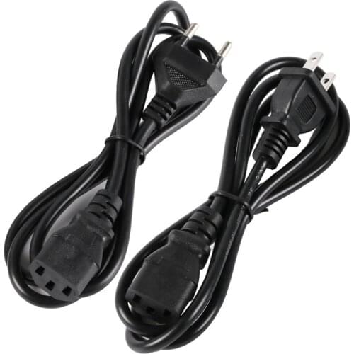 EU and US Plug AC Power Supply Adapter Cord Cable Lead 3-Prong for Laptop Charger Power Cords ln