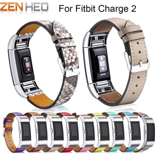 ZENHEO Watchband Replacement Luxury Genuine Leather Band Strap Bracelet For Fitbit Charge 2 Soft Calf Leather Classic watch band
