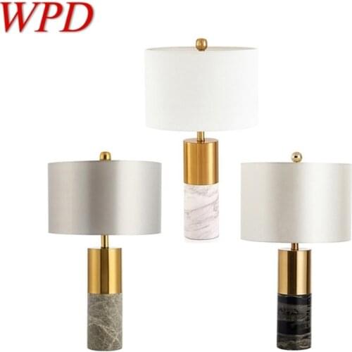 WPD Modern Table Lamp Marble Bedside LED Desk Light Luxury Creative Decorative for Home Bedroom Living Room Office Hotel